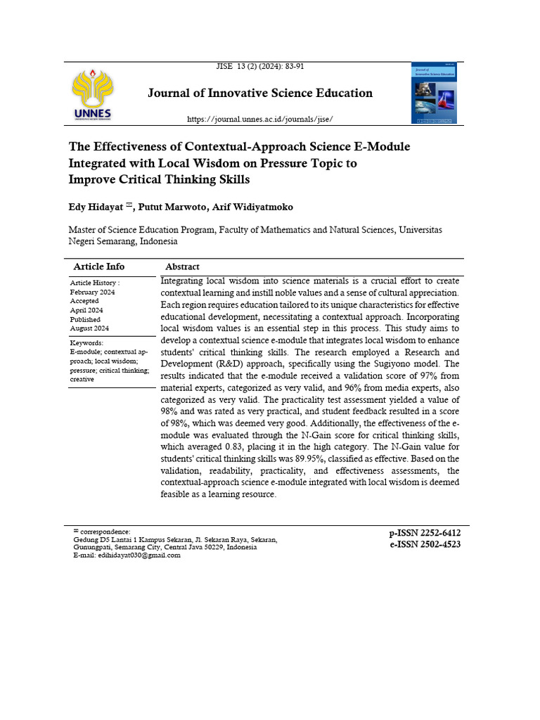 05 Edy+Hidayat 83-91 | PDF | Critical Thinking | Thought