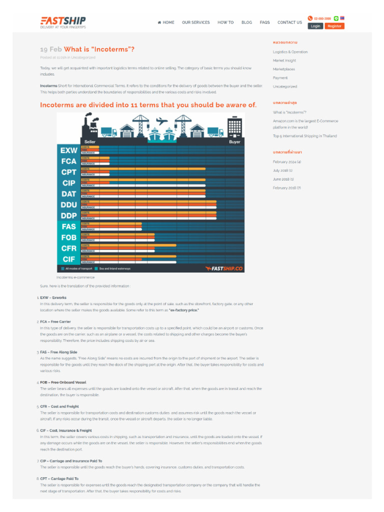 Fastship Co What Is Incoterms For e Commerce Eng | PDF