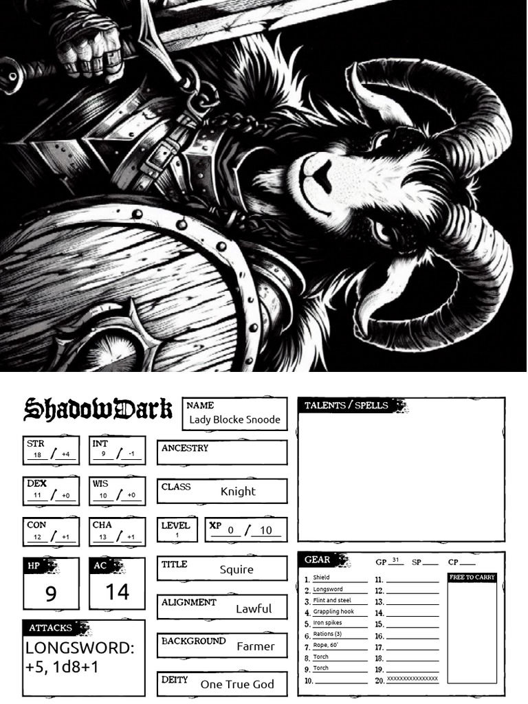 ShadowDark Character Overview | PDF
