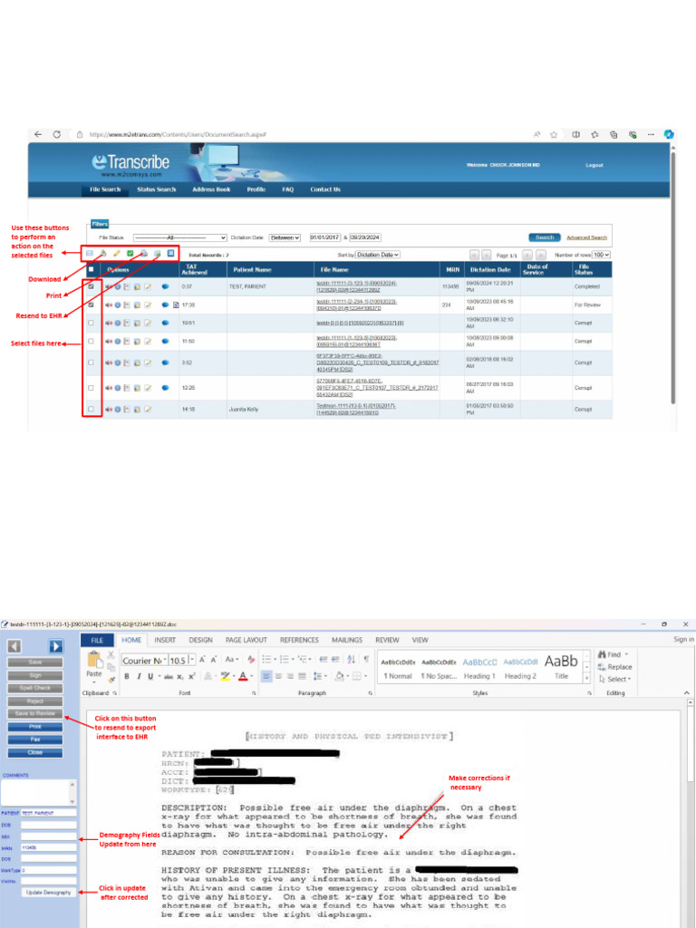E transcribe pdf