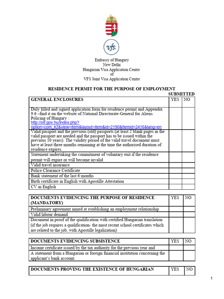 Residence Permit For Employment | PDF | Travel Visa | Passport