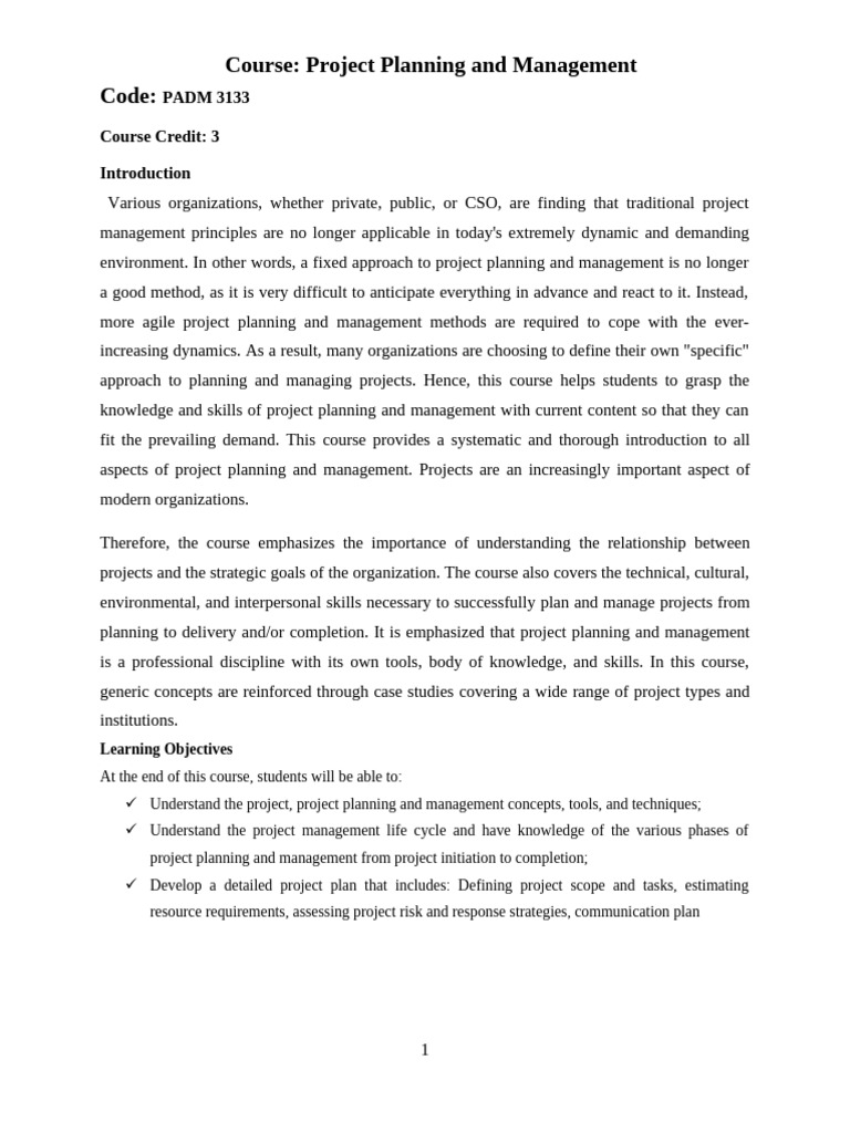 Project Planning and Management Course | PDF | Internal Rate Of Return ...