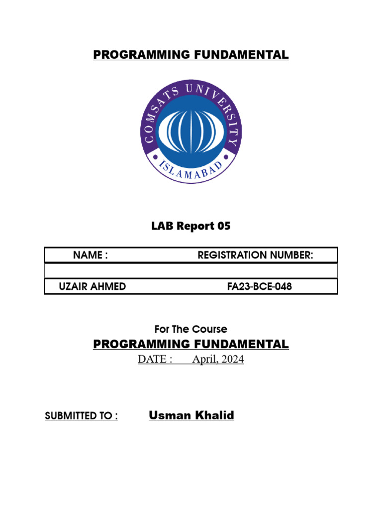 PROGRAMMING FUNDAMENTAL 5 | PDF