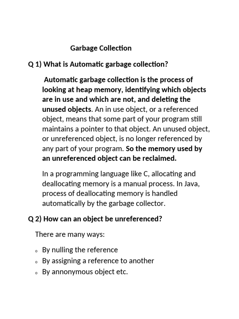 Garbage Collection- My Notes | PDF | Java Virtual Machine | Java ...