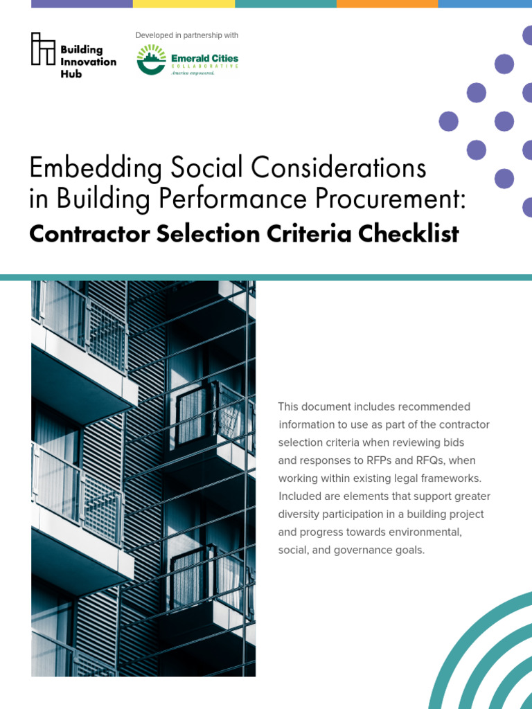 Contractor Selection Criteria Checklist | PDF | Economies