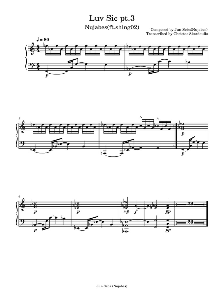 Nujabes - Luv Sic PT 3 Sheet Musci | PDF | Urban Street Dance And