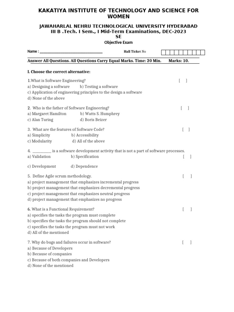 Se Quiz | PDF | Software Development Process | Computing