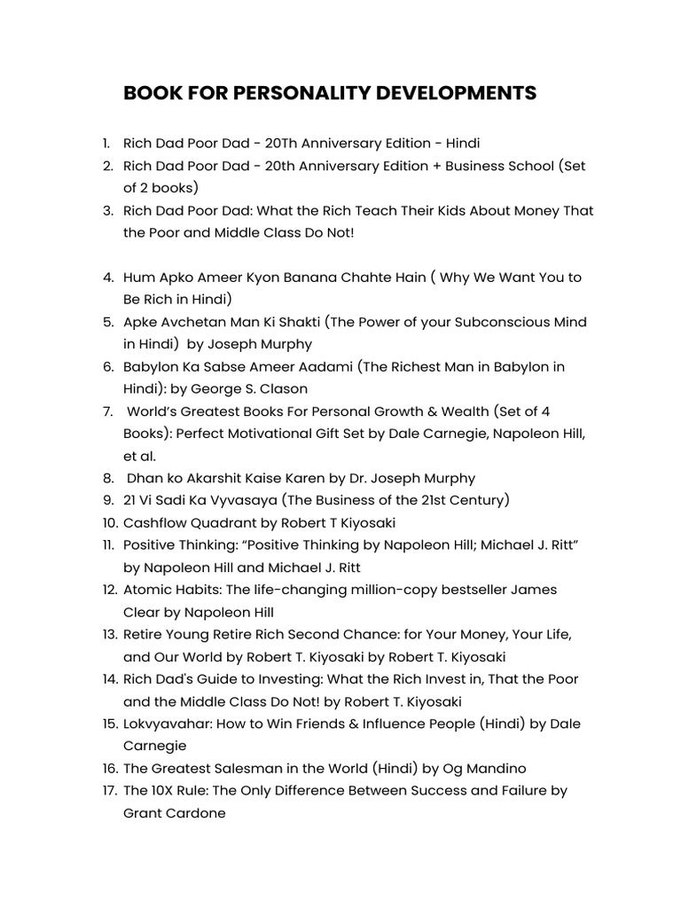 Personal Growth and Wealth Books List | PDF | Multi Level Marketing