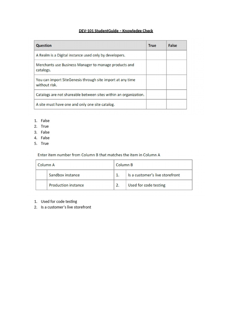SFCC StudentGuide KnowledgeCheck Certification | PDF