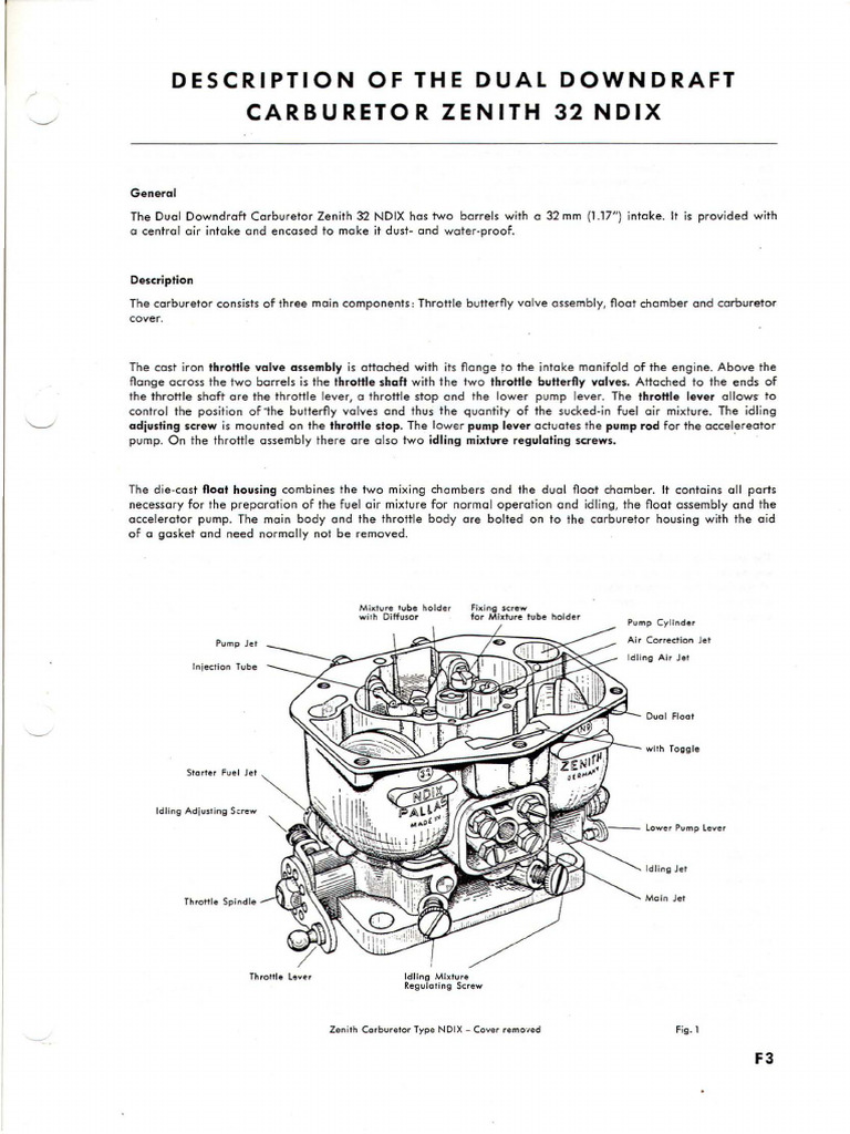 kime tete327ページ Zenith NDIX 32 356B-C Workshop Manual | PDF | Carburetor | Throttle