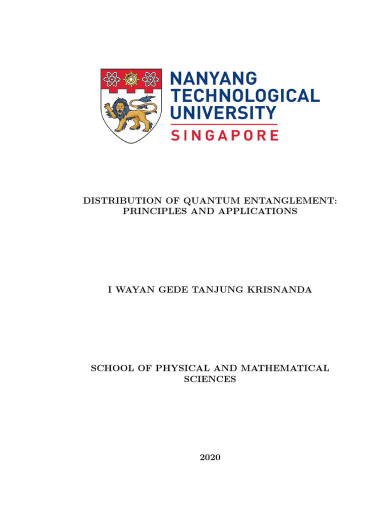 2003.08657v1 | PDF | Quantum Entanglement | Quantum Mechanics