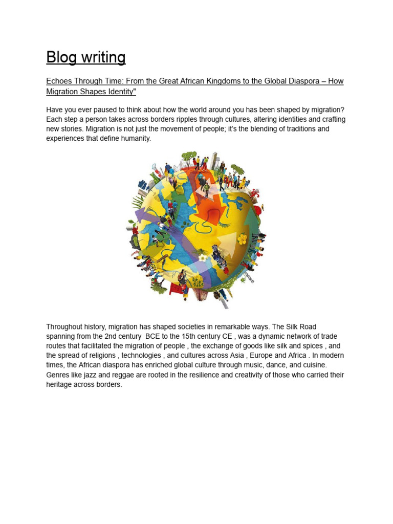 Blog writing | PDF | Human Migration | Immigration