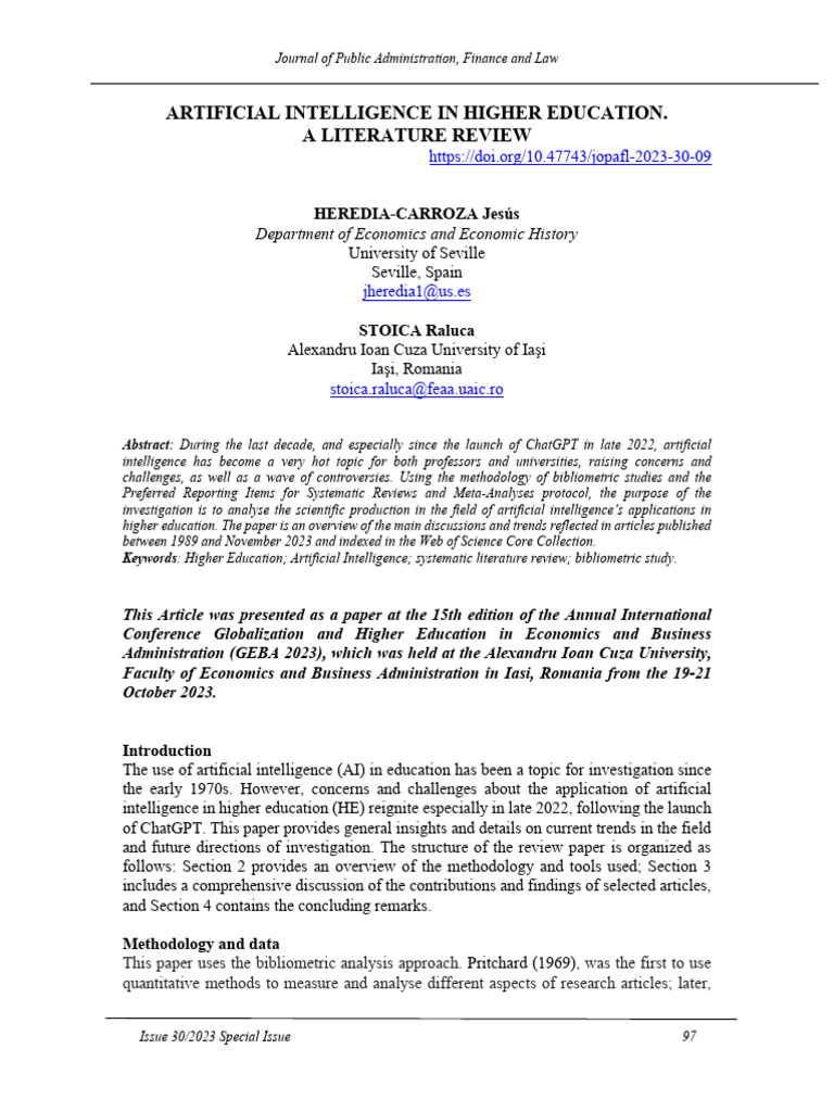 AI in Higher Education Review | PDF | Artificial Intelligence ...