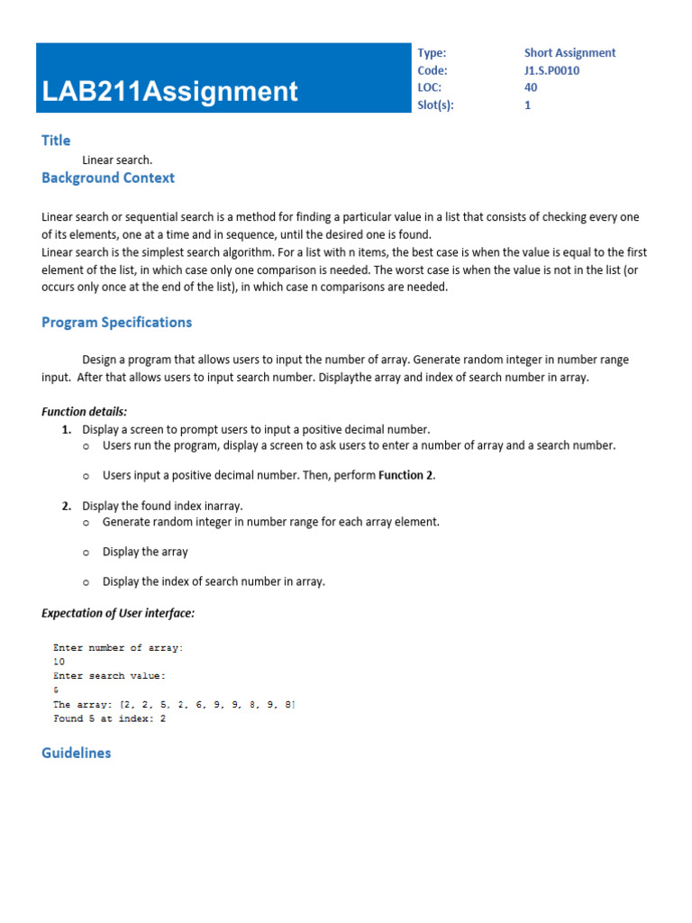 Linearsearch Pdf