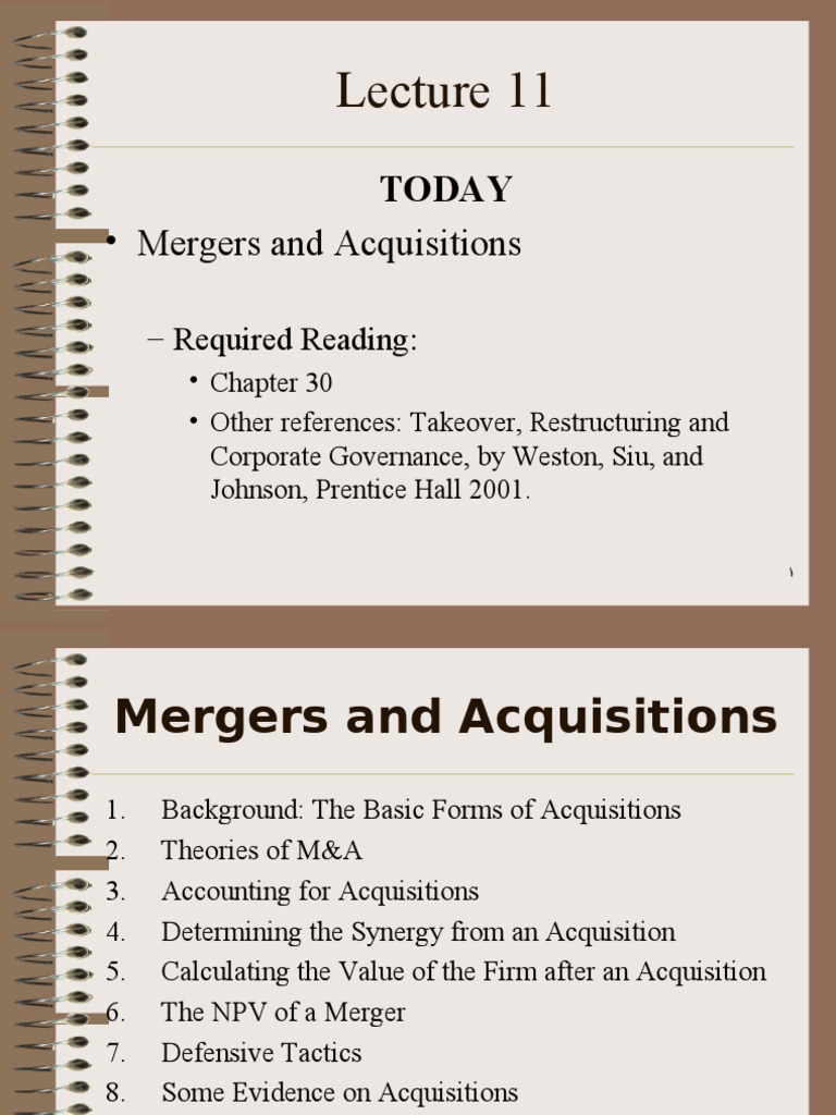 Mergers and Acquisitions Overview | PDF | Takeover | Mergers And ...