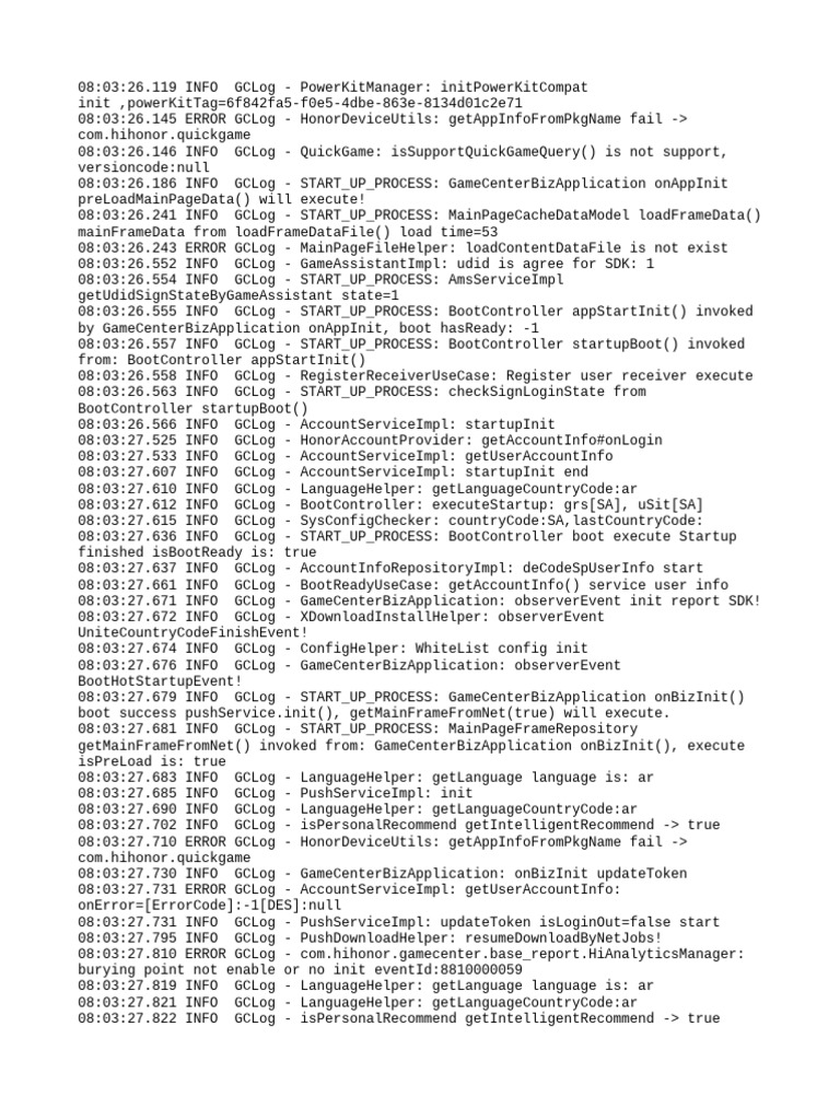 Game Center Initialization Log Analysis | PDF | Software Engineering ...