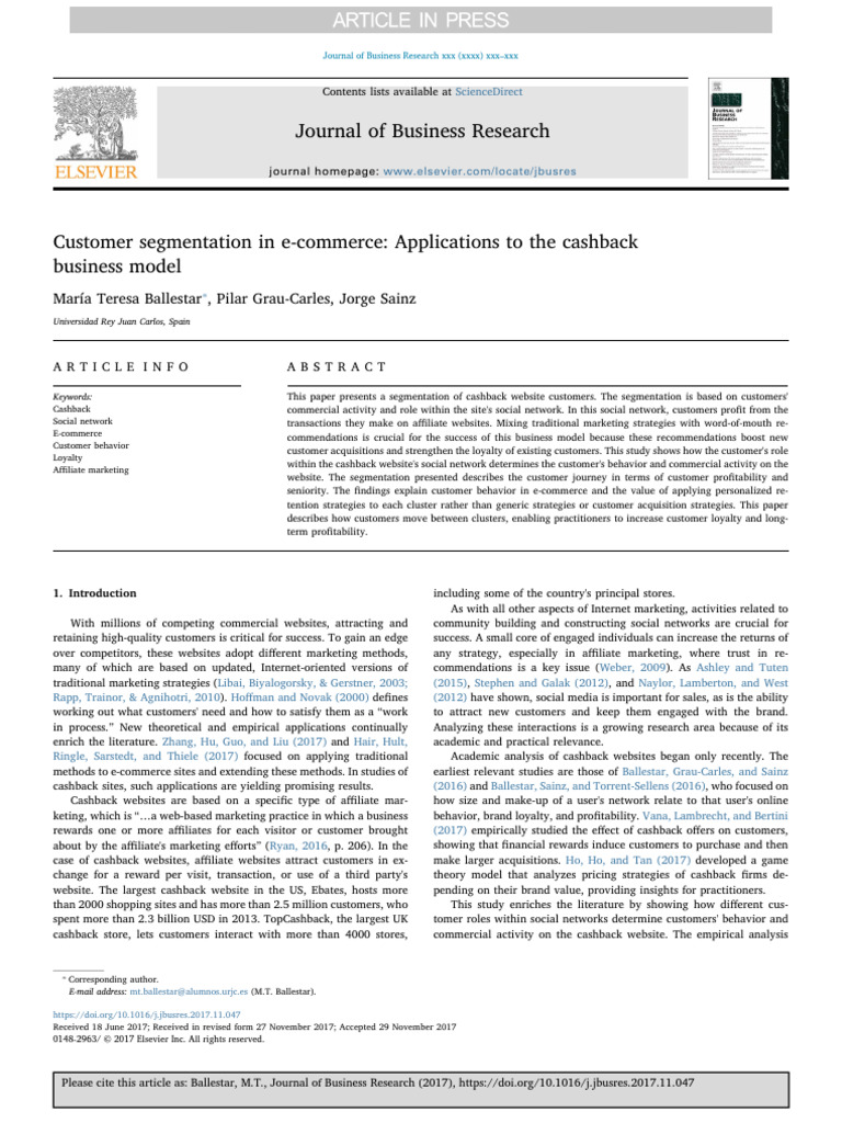 Customer Segmentation in E-Commerce | PDF | Credit Card | Social Network