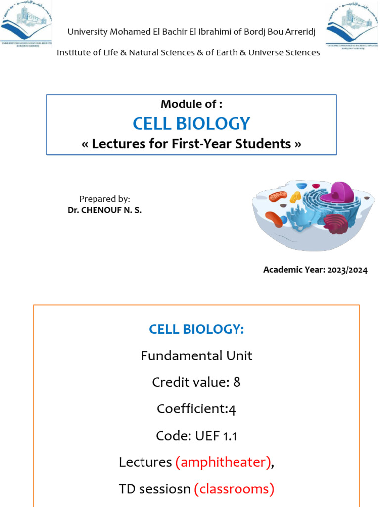Chapter 1 Cell Biology | PDF | Cell (Biology) | Biology