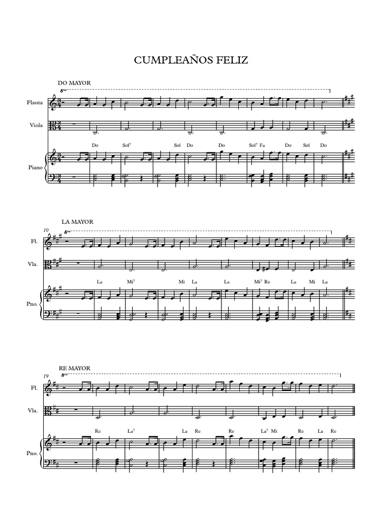 Cumpleaños Feliz - Partitura Completa | PDF