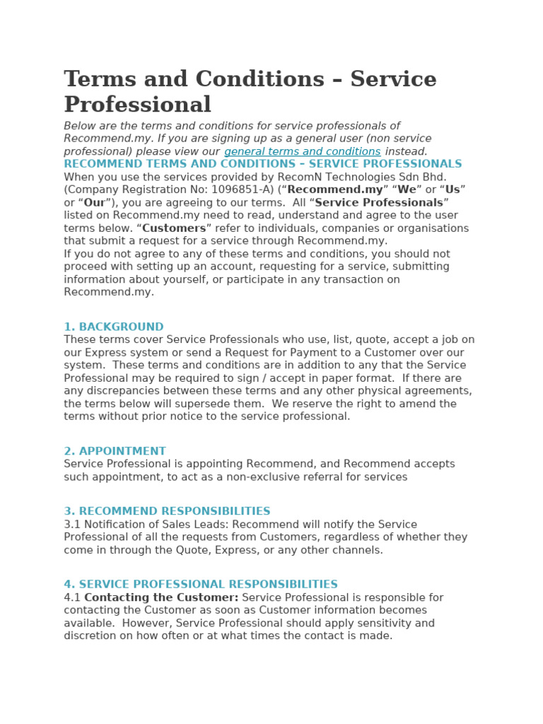 Terms and Conditions - Service Provider | PDF | Indemnity | Insurance