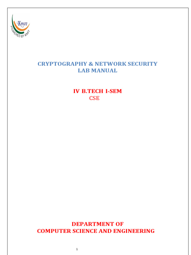 CNS Lab Manual | PDF | Encryption | Cryptography