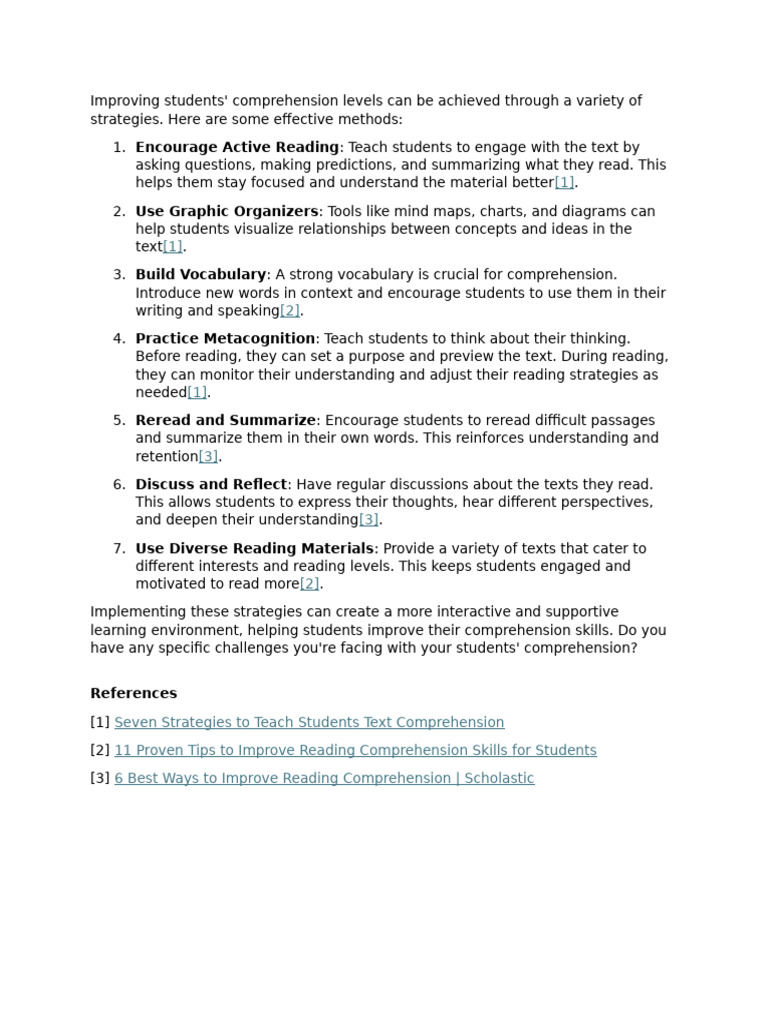 Effective Strategies for Reading Comprehension | PDF