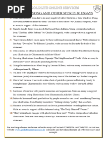 SILENT SONG AND OTHER SRTORIES ESSAY QUESTIONS