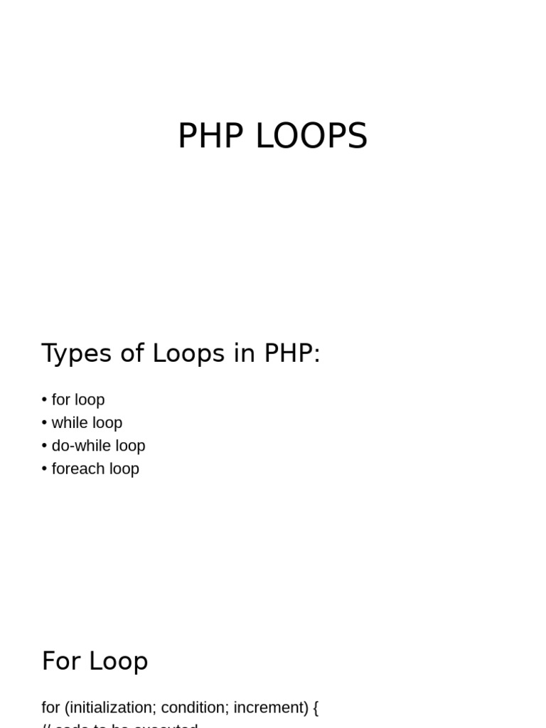 Chapter 4 Php Loops | PDF