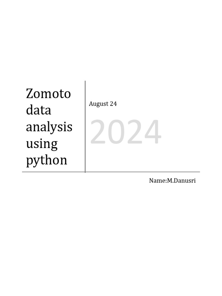 Zomoto Data Analysis Using Python | PDF | Data Analysis | Computing