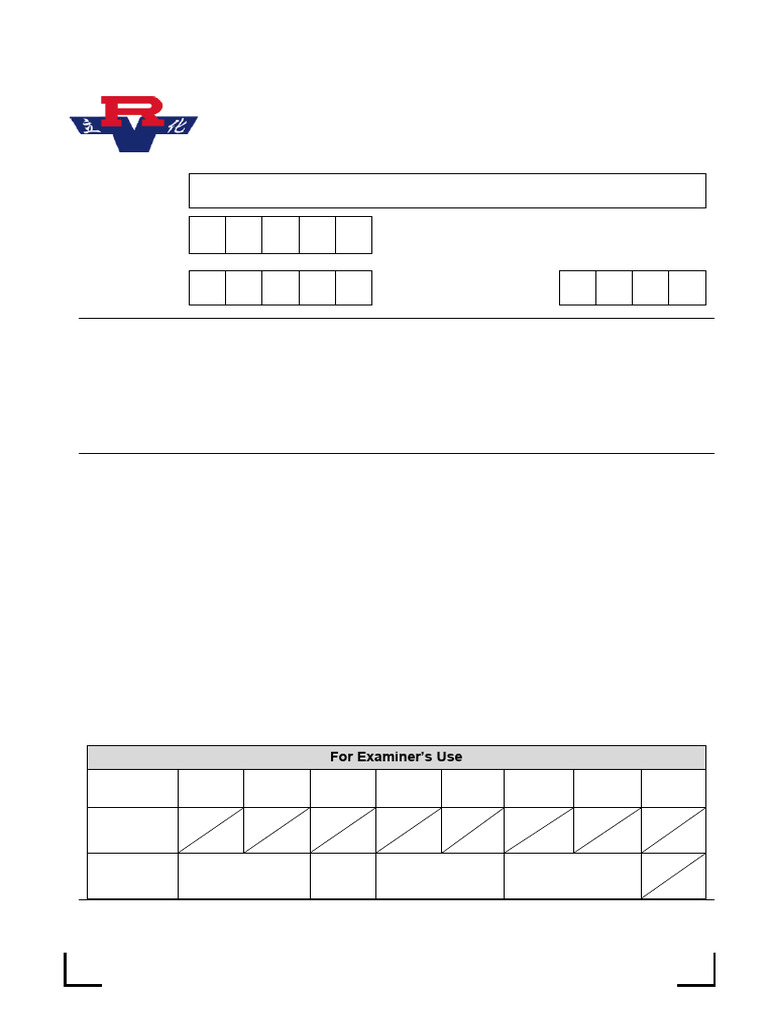 RVHS H1 Chemistry P2 QP 2024 | PDF | Acid | Chemical Equilibrium