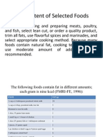 Fat Content of Selected Foods