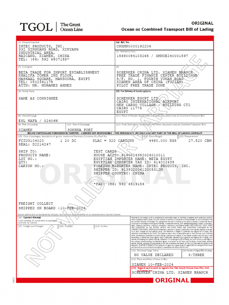 HBL | PDF | Bill Of Lading | Indemnity
