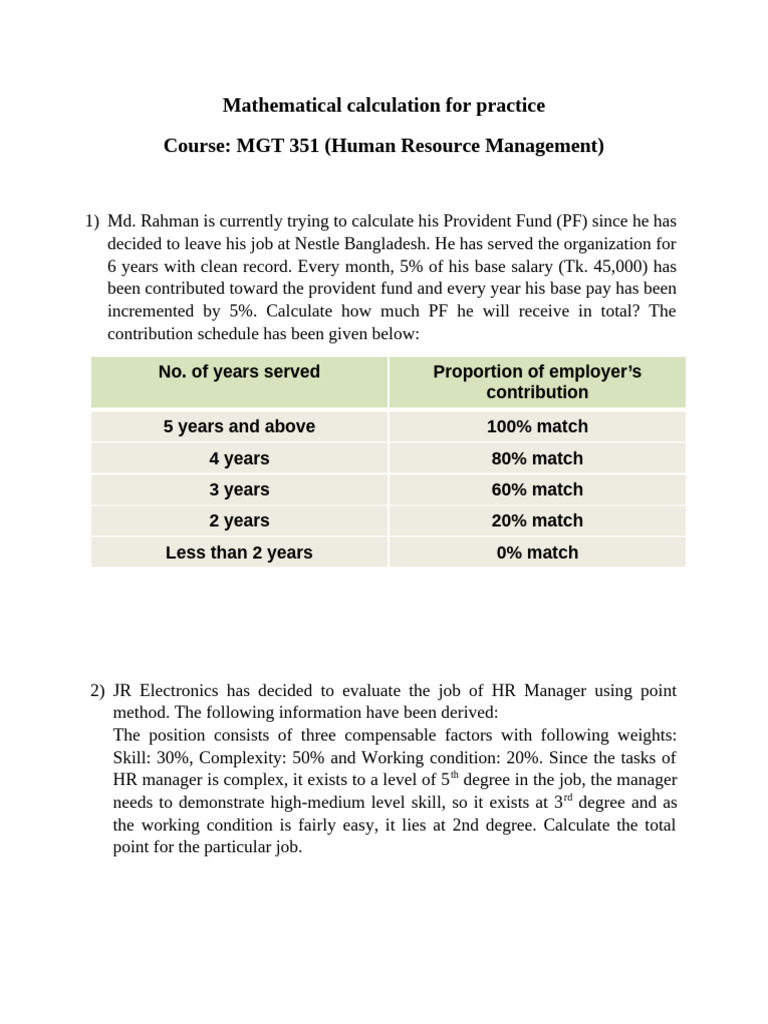 Mathematical Calculation for Practice_1237611323 | PDF | Salary ...
