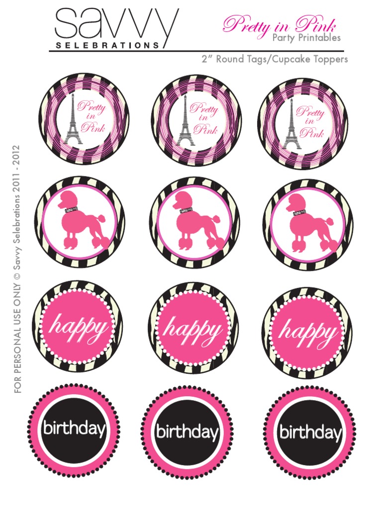 FREE Pretty in Pink Birthday Printables