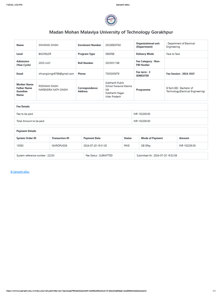 Fee pdf 2024-25 | PDF | Payments