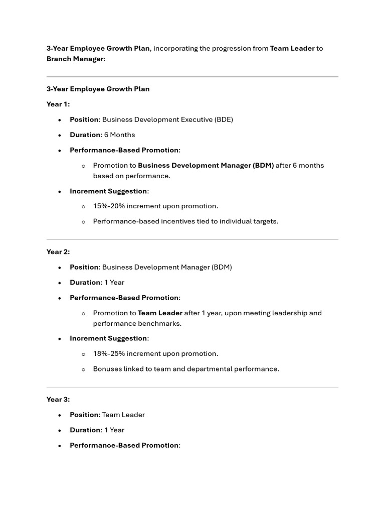 Employee Growth Plan Template Word