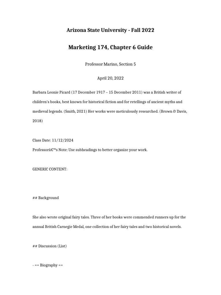 Marketing 174 Chapter 6 Guide | PDF | Traditional Stories