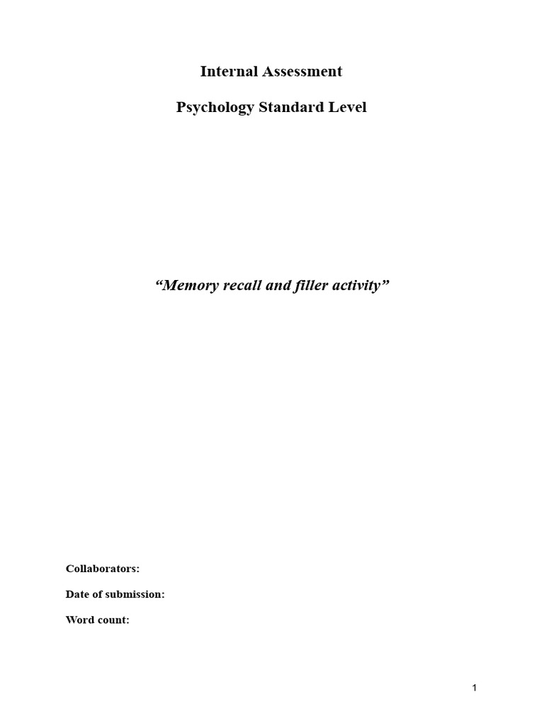 Impact of Distraction on Memory Recall | PDF | P Value | Recall (Memory)