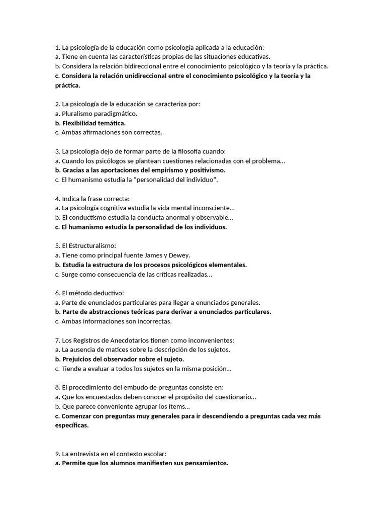 EXAMEN PSICOLOG%C3%8DA DE LA EDUCACI%C3%93N | PDF | Sicología | Evaluación