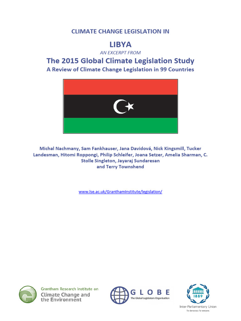 CLIMATE CHANGE LEGISLATION IN Libya | PDF | Renewable Energy | United ...
