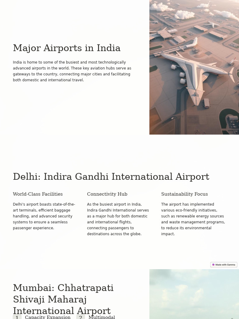 Major Airports in India | PDF | Airport | International Airport
