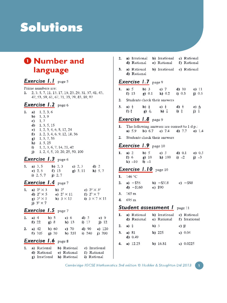Solutions to igcse maths textbook pdf