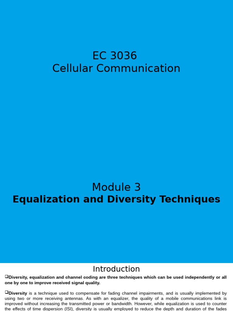 Cellular Comm EC3036 Notes Module 3 4 | PDF | Channel Access Method ...