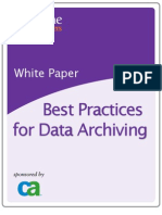 Best Practices For Data Archiving Sponsored by CA