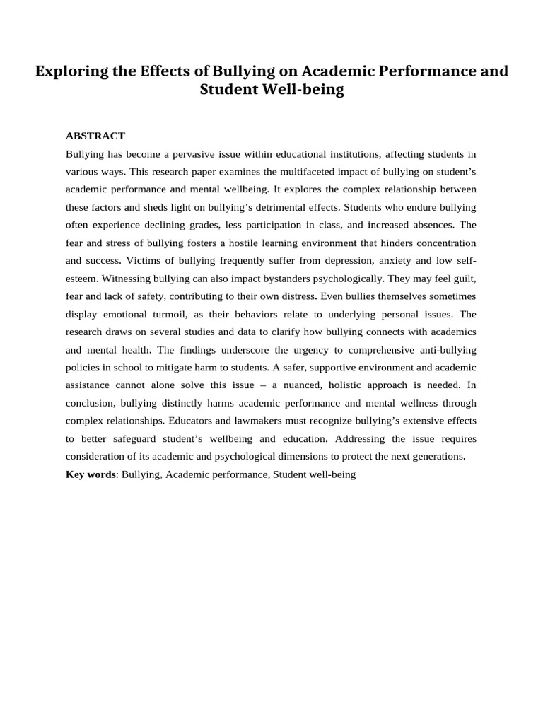 Bullying's Impact on Student Success | PDF | Bullying | Adolescence