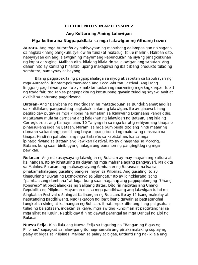 Lecture Notes in Ap3 Q3 Lesson 3 | PDF