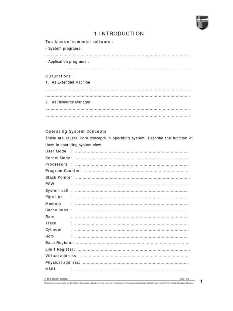 Operating System Concepts: IF-303 Sistem Operasi | PDF | Computers