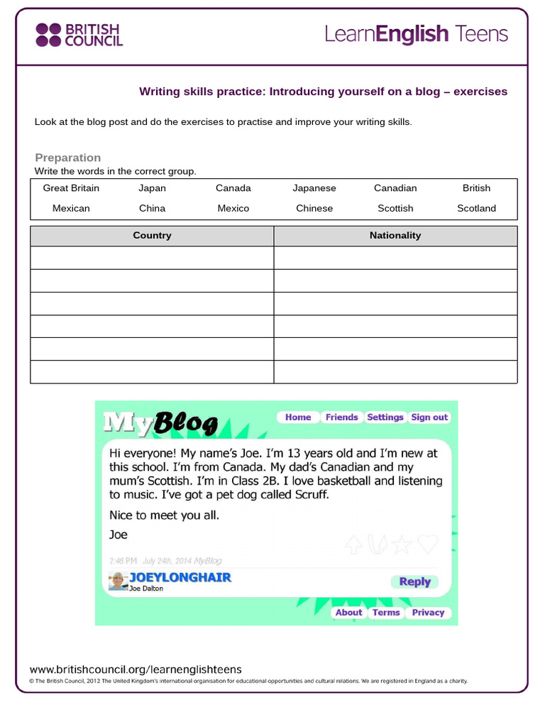 Blog Writing Exercises for Beginners | PDF