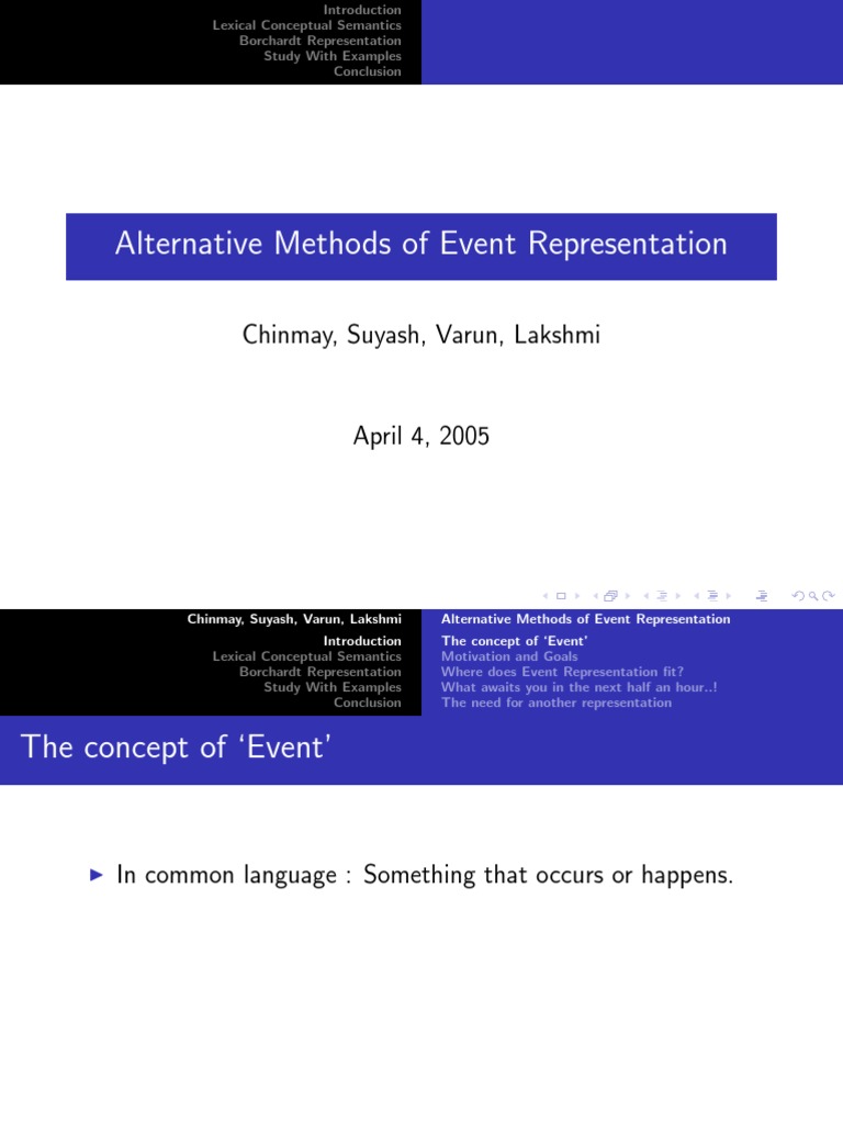 Event Representation Methods Explained | PDF | Lexical Semantics ...