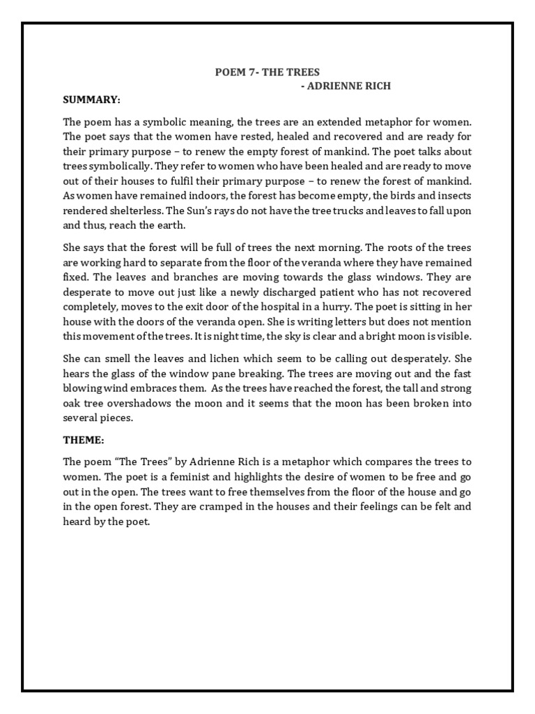 Poem 7 - The Trees | PDF